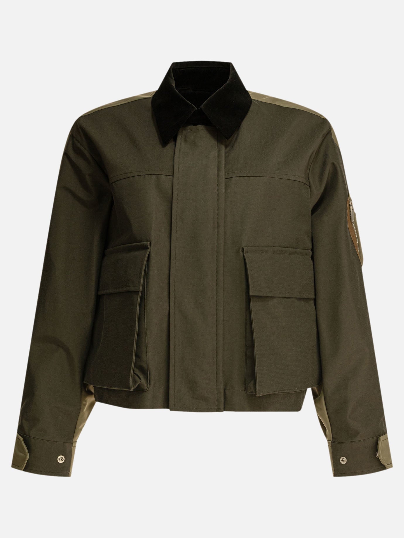 Quilted & Utility Jackets Solid colour  Green - Sacai Women | PDP | VIETTI Online Store | Zoom-Modal

