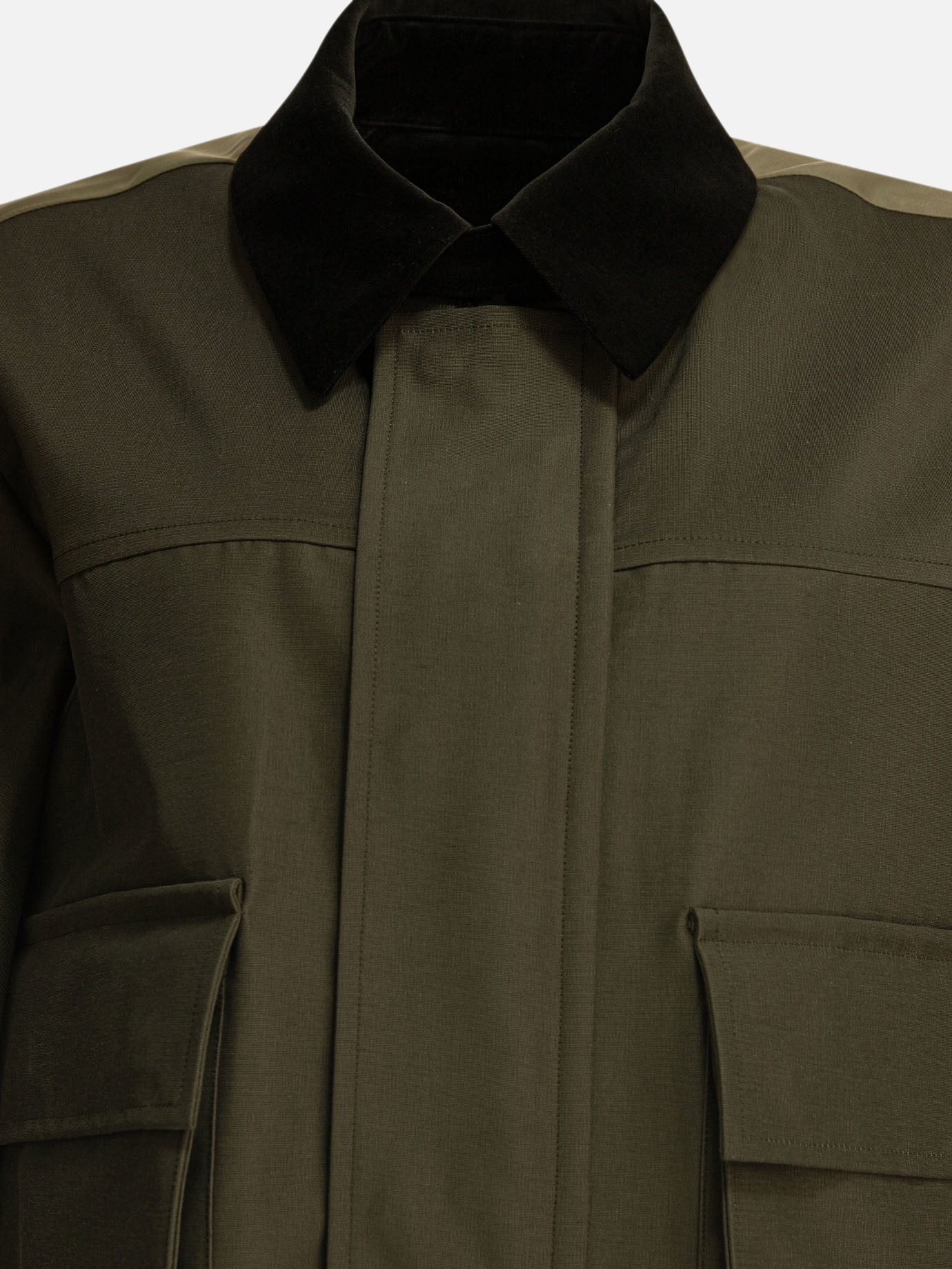 Quilted & Utility Jackets Solid colour  Green - Sacai Women | PDP | VIETTI Online Store | thumbnail_3