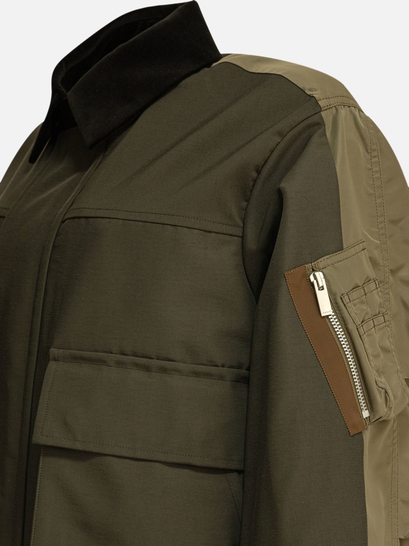 Quilted & Utility Jackets Solid colour  Green - Sacai Women | PDP | VIETTI Online Store | thumbnail_4