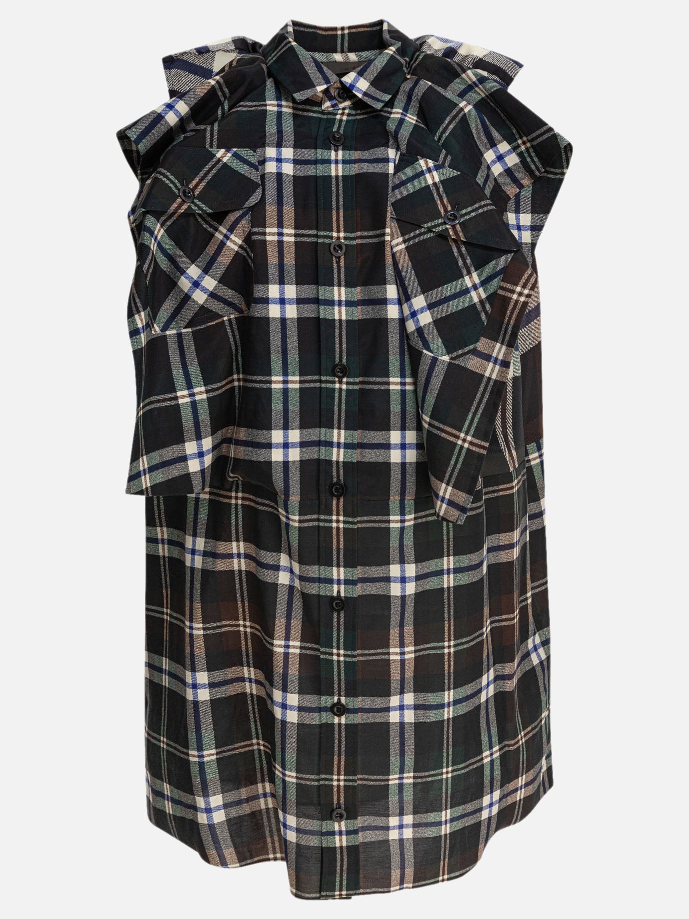 Mini dresses Plaid  Black - Sacai Women | PDP | VIETTI Online Store | Zoom-Modal
