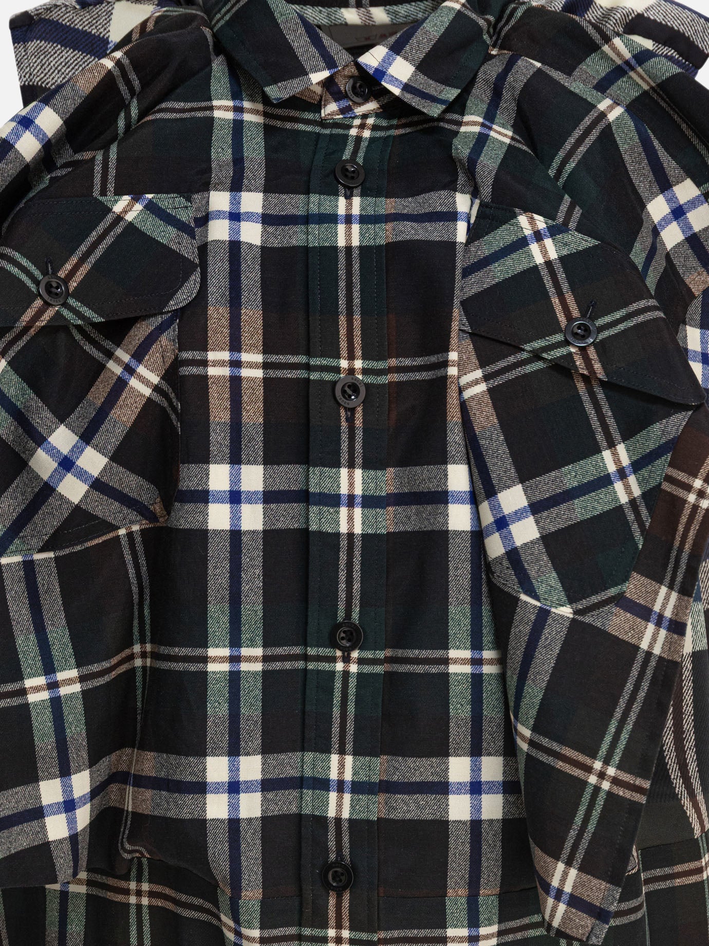 Mini dresses Plaid  Black - Sacai Women | PDP | VIETTI Online Store | thumbnail_3