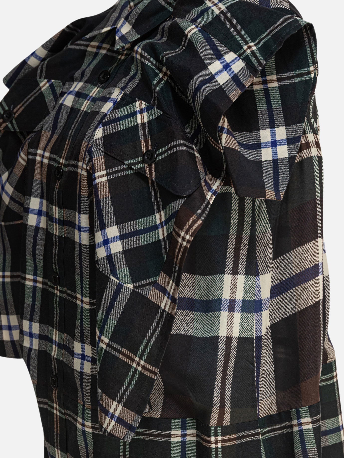 Mini dresses Plaid  Black - Sacai Women | PDP | VIETTI Online Store | Zoom-Modal_4
