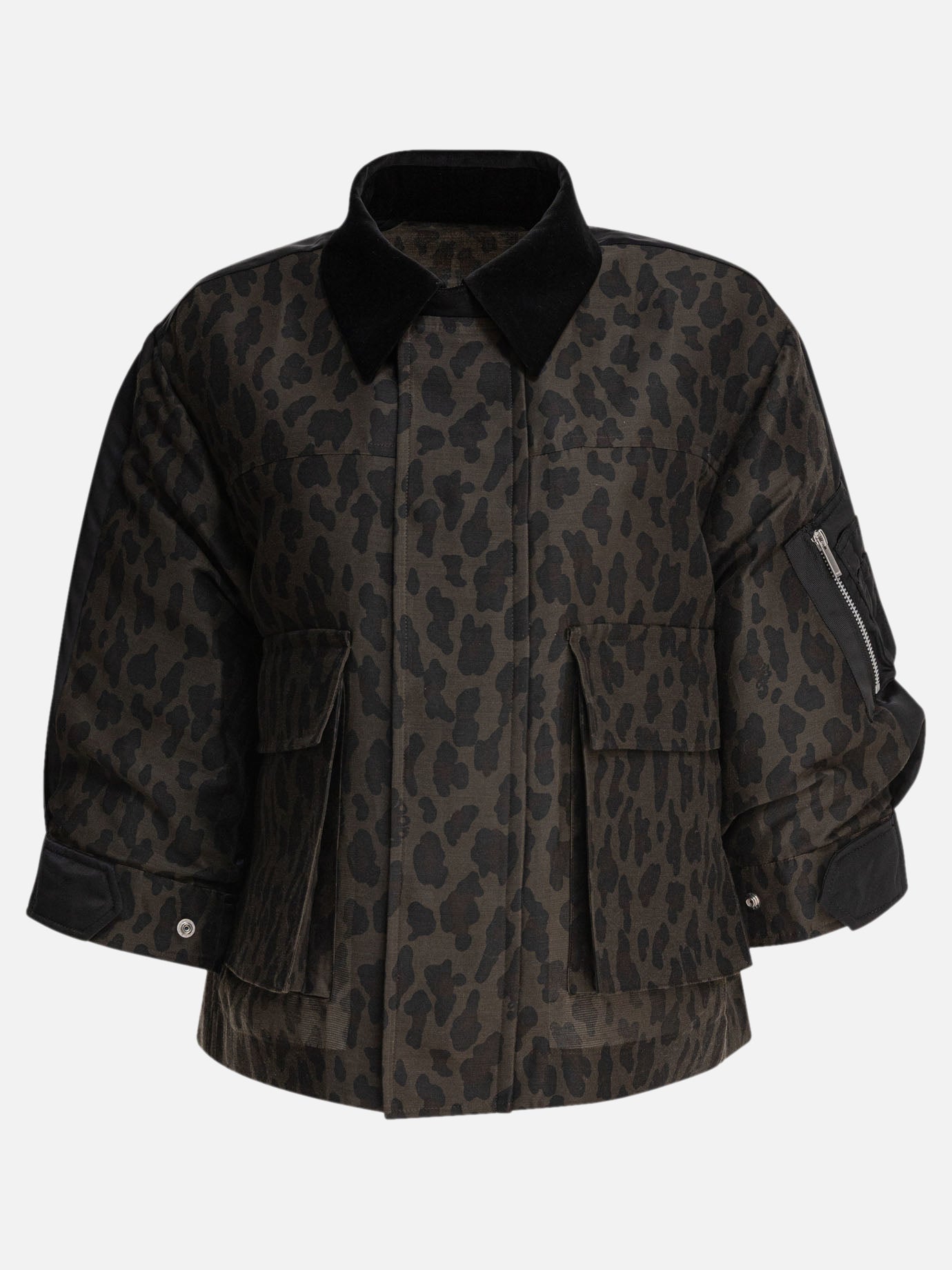 Quilted & Utility Jackets Animal print  Black - Sacai Women | PDP | VIETTI Online Store | thumbnail