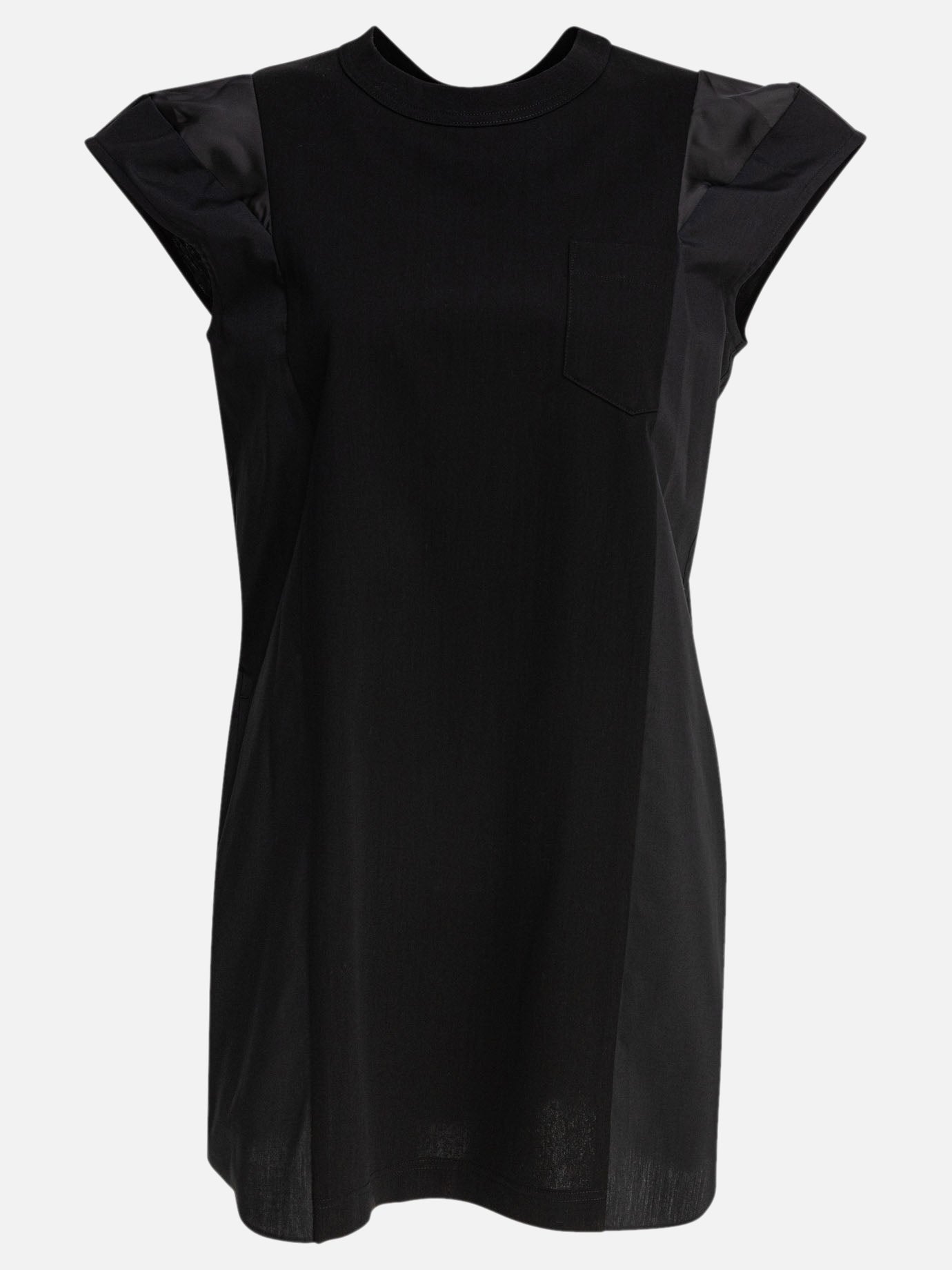 Sacai Cotton jersey dress Black