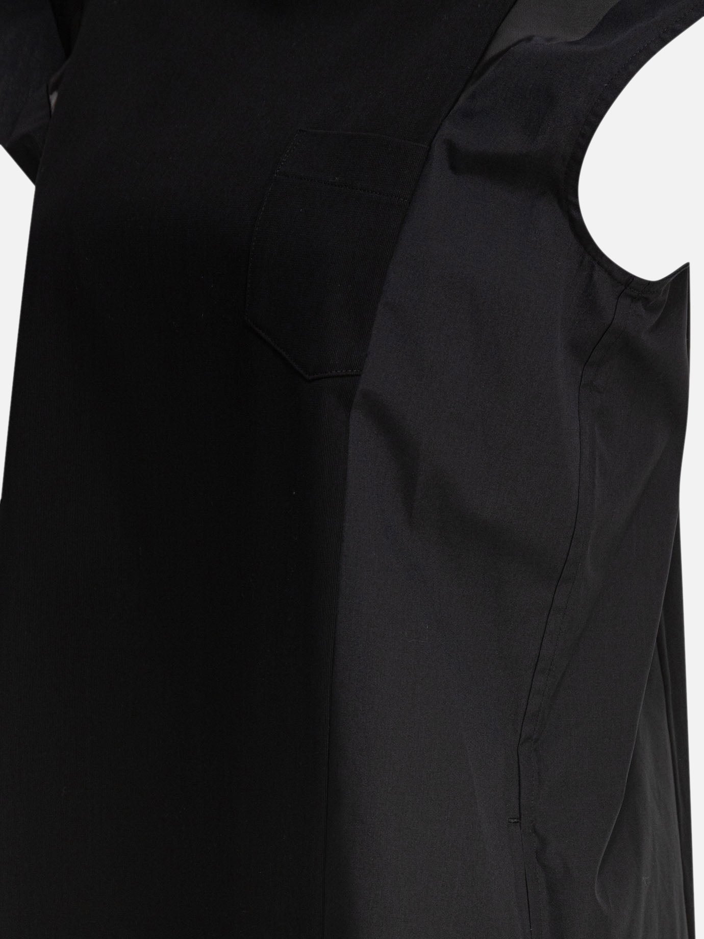 Sacai Cotton jersey dress Black