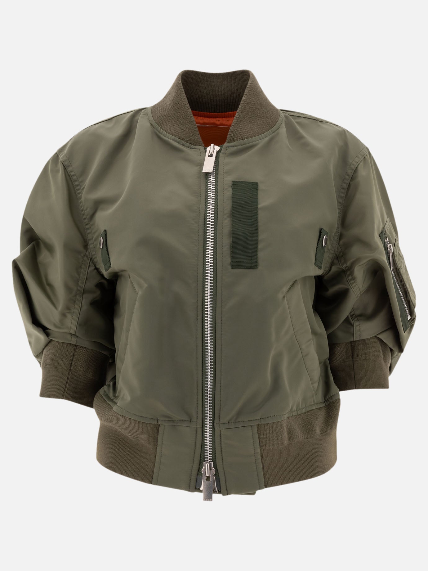 Bomber jackets Solid colour  Green - Sacai Women | PDP | VIETTI Online Store | thumbnail