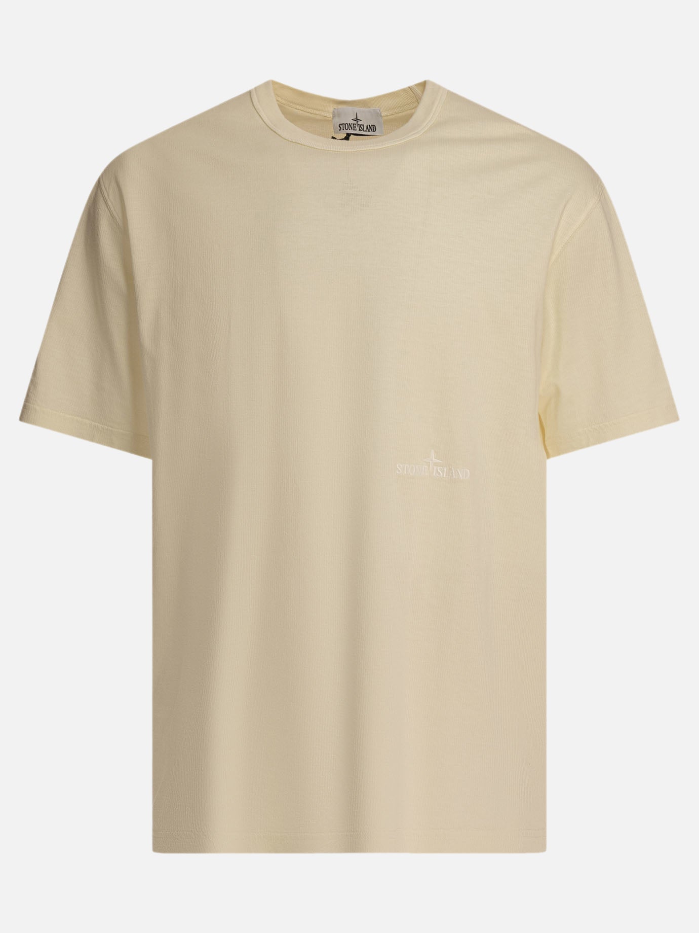 Crewneck t-shirts Logo  Beige - Stone Island Men | PDP | VIETTI Online Store | Zoom-Modal
