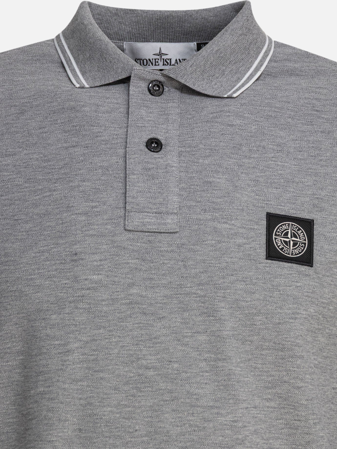 Polo shirts with buttons Logo  Grey - Stone Island Men | PDP | VIETTI Online Store | thumbnail_3