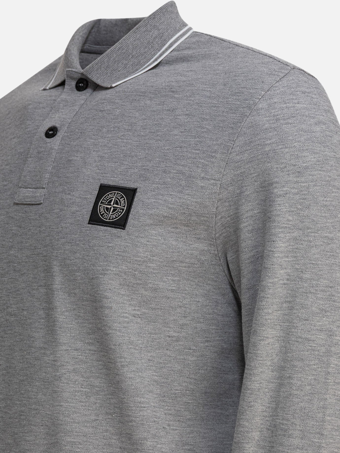 Polo shirts with buttons Logo  Grey - Stone Island Men | PDP | VIETTI Online Store | thumbnail_4