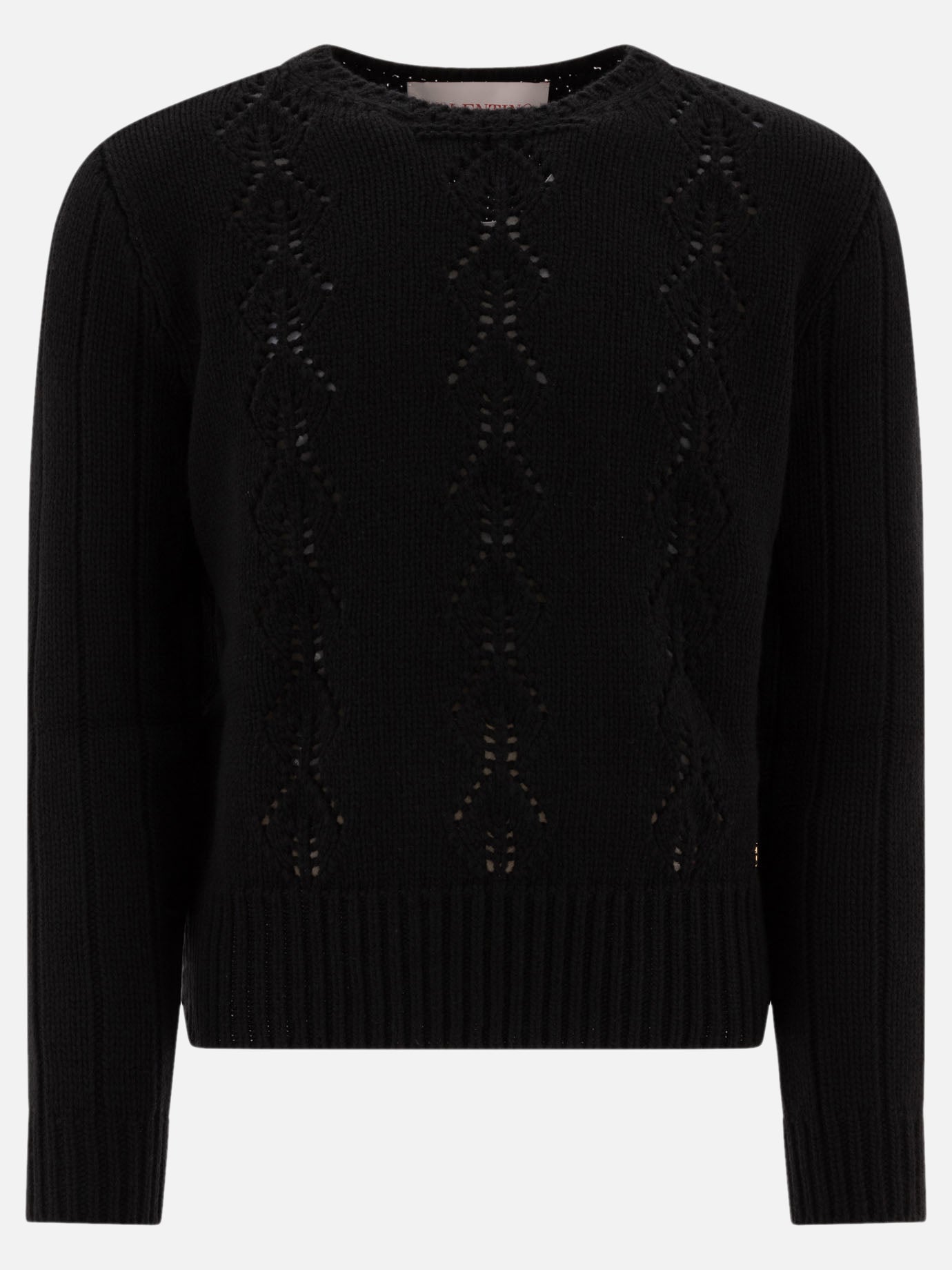 Crewneck sweaters Textured knit  Black - Valentino Men | PDP | VIETTI Online Store | Zoom-Modal
