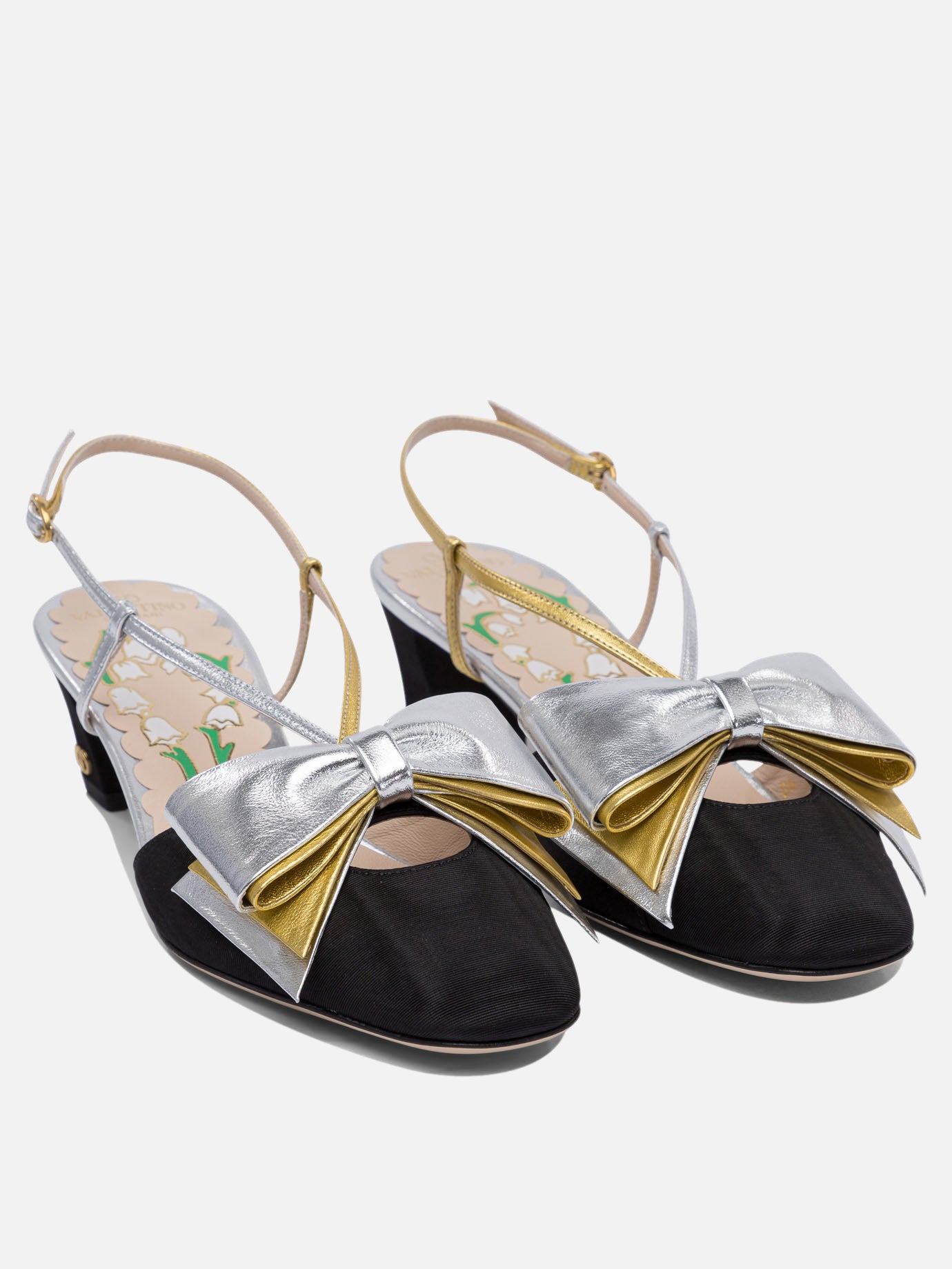 Valentino Garavani "Bowow Moirè 45 mm" slingback pumps Black