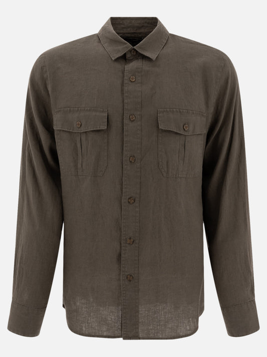 Vince Linen "Utility" Shirt 17502987_M Green 1