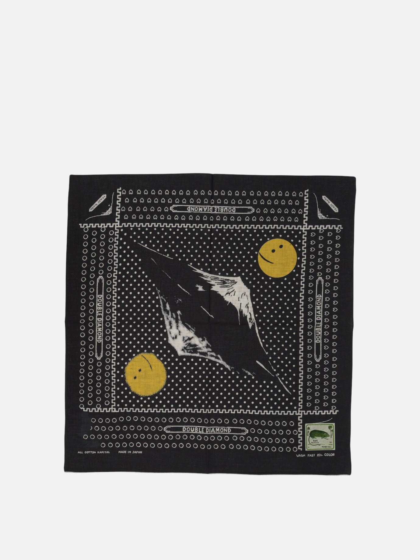 KAPITAL &quot;Fastcolor Selvedge&quot; scarf 26784683_UNI Black thumbnail_1
