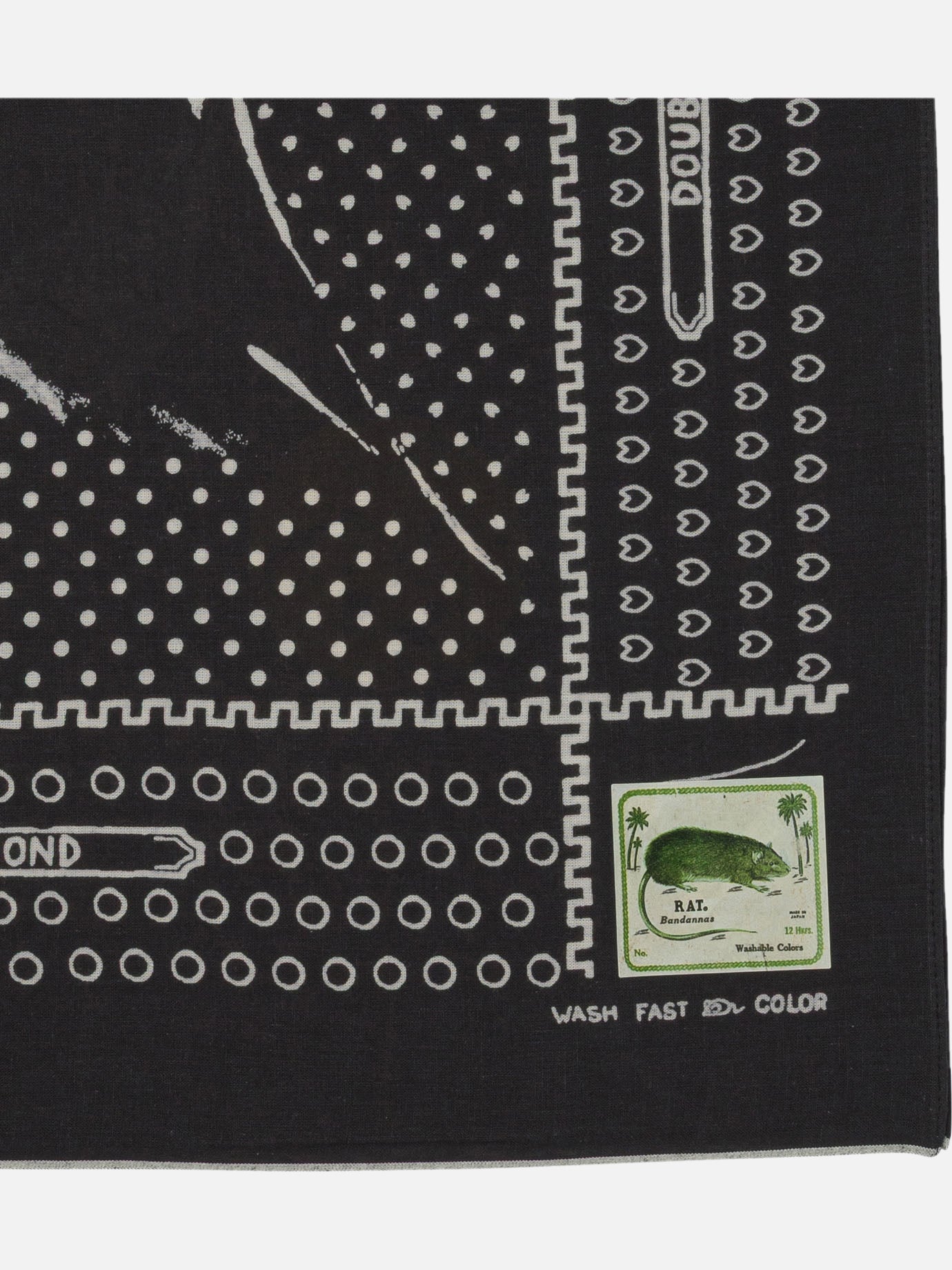 KAPITAL &quot;Fastcolor Selvedge&quot; scarf 26784683_UNI Black thumbnail_2