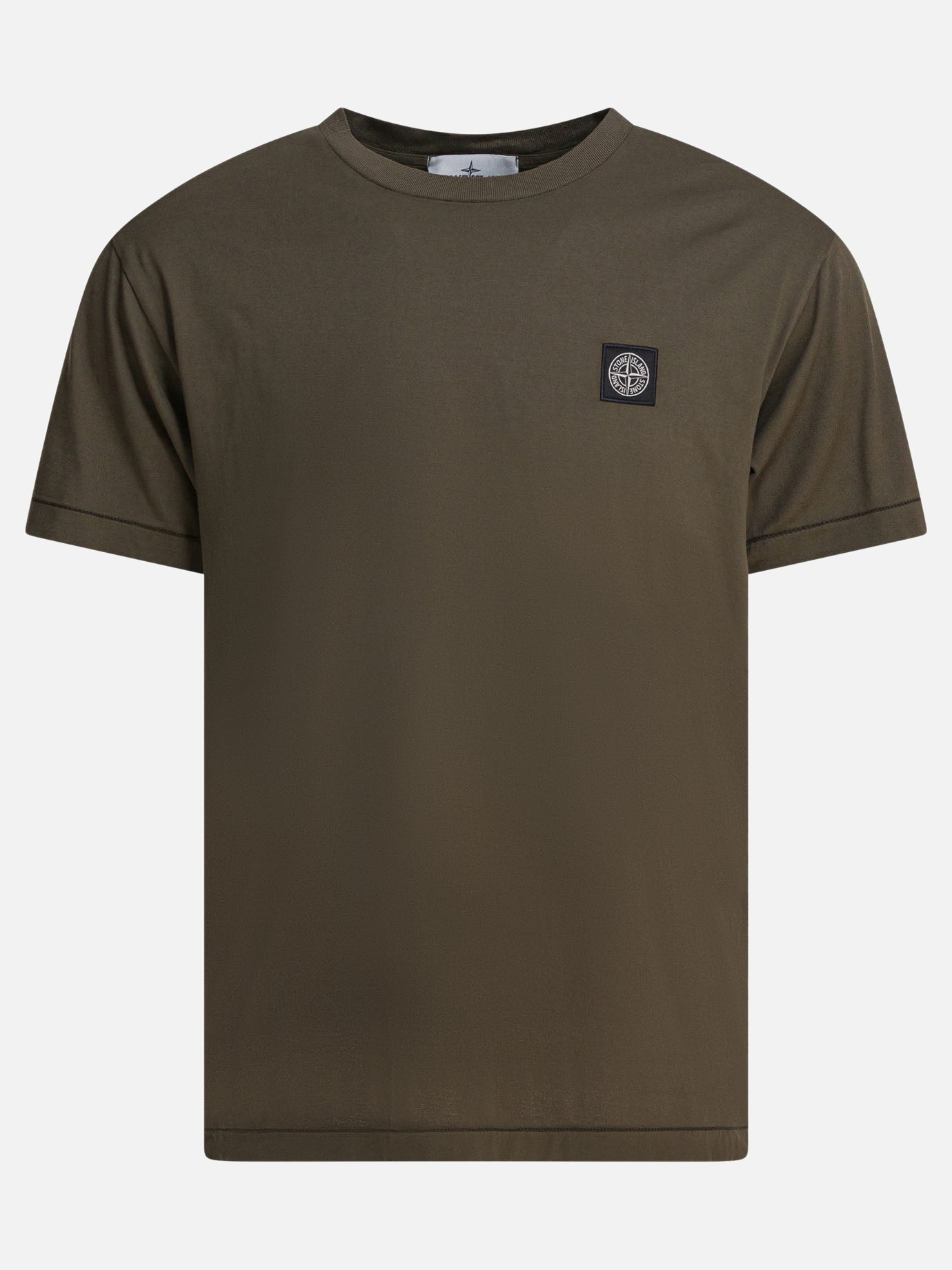 Crewneck t-shirts Logo  Green - Stone Island Men | PDP | VIETTI Online Store | thumbnail
