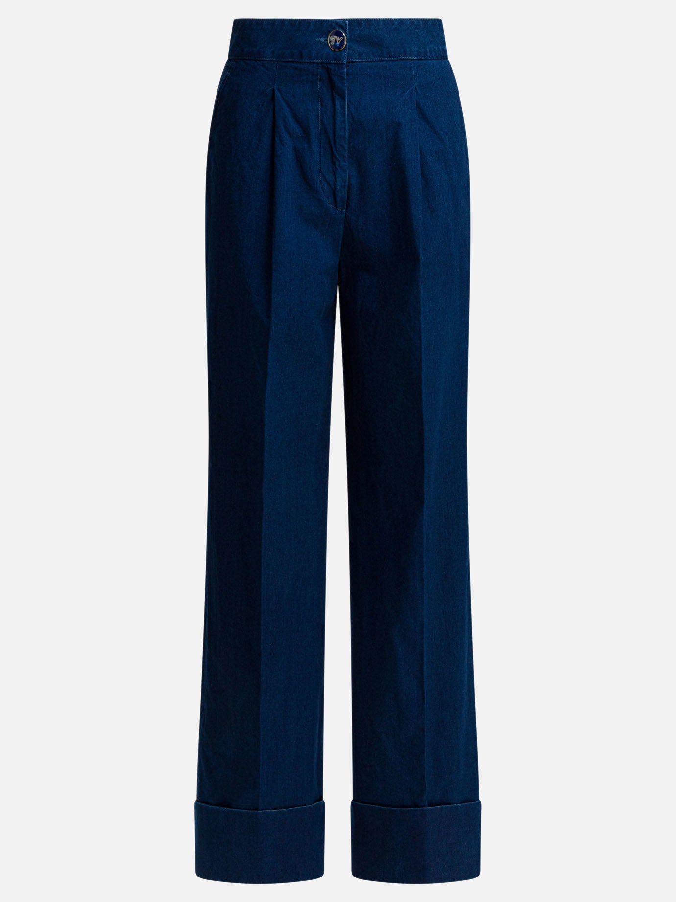 Wide-leg jeans Denim  Blue - Valentino Women | PDP | VIETTI Online Store | thumbnail