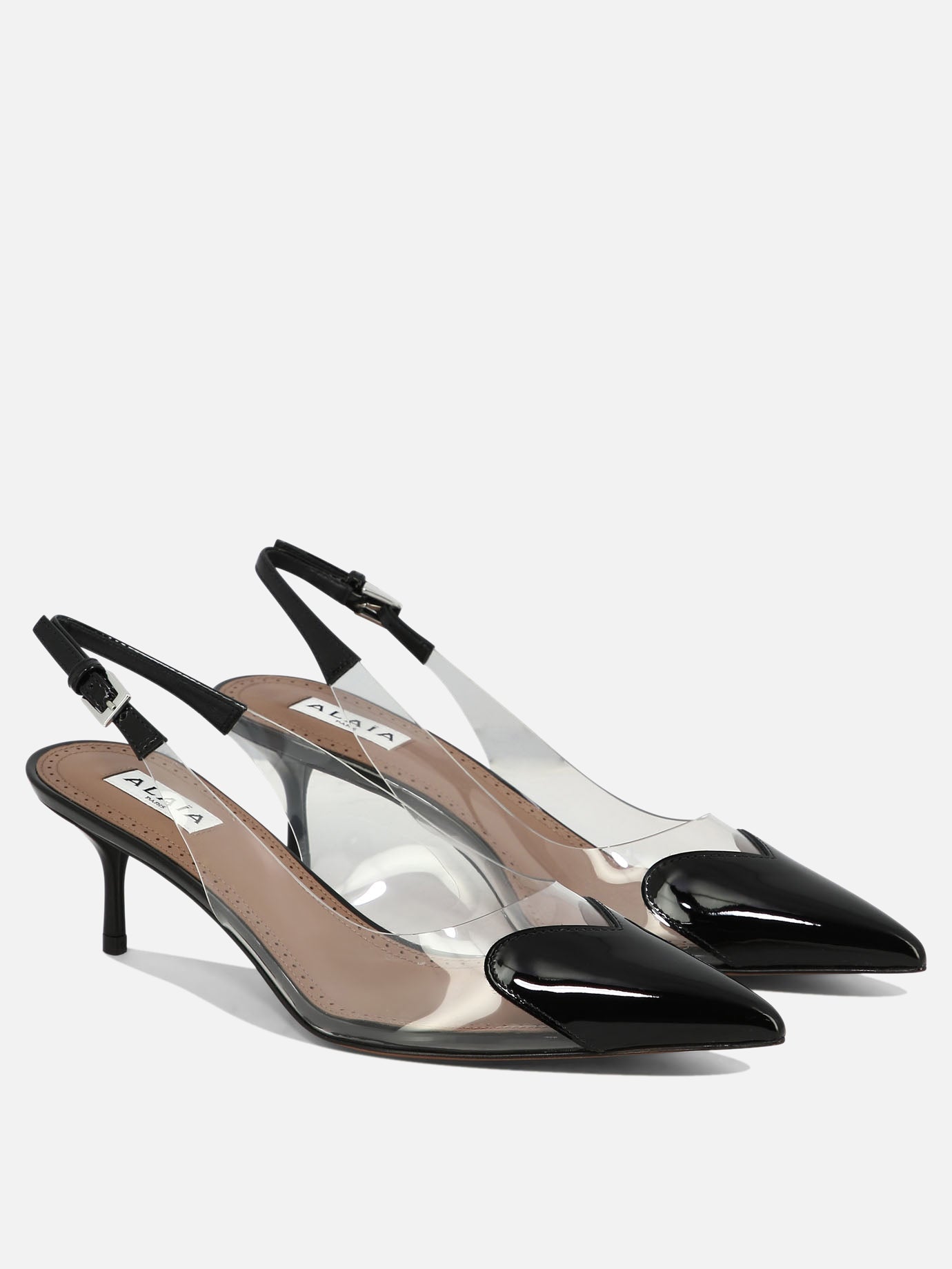 Slingbacks 50% patent calfskin 50% polyurethane - 95% leather 5% rubber  Black - Alaïa Women | PDP | VIETTI Online Store | Zoom-Modal_2
