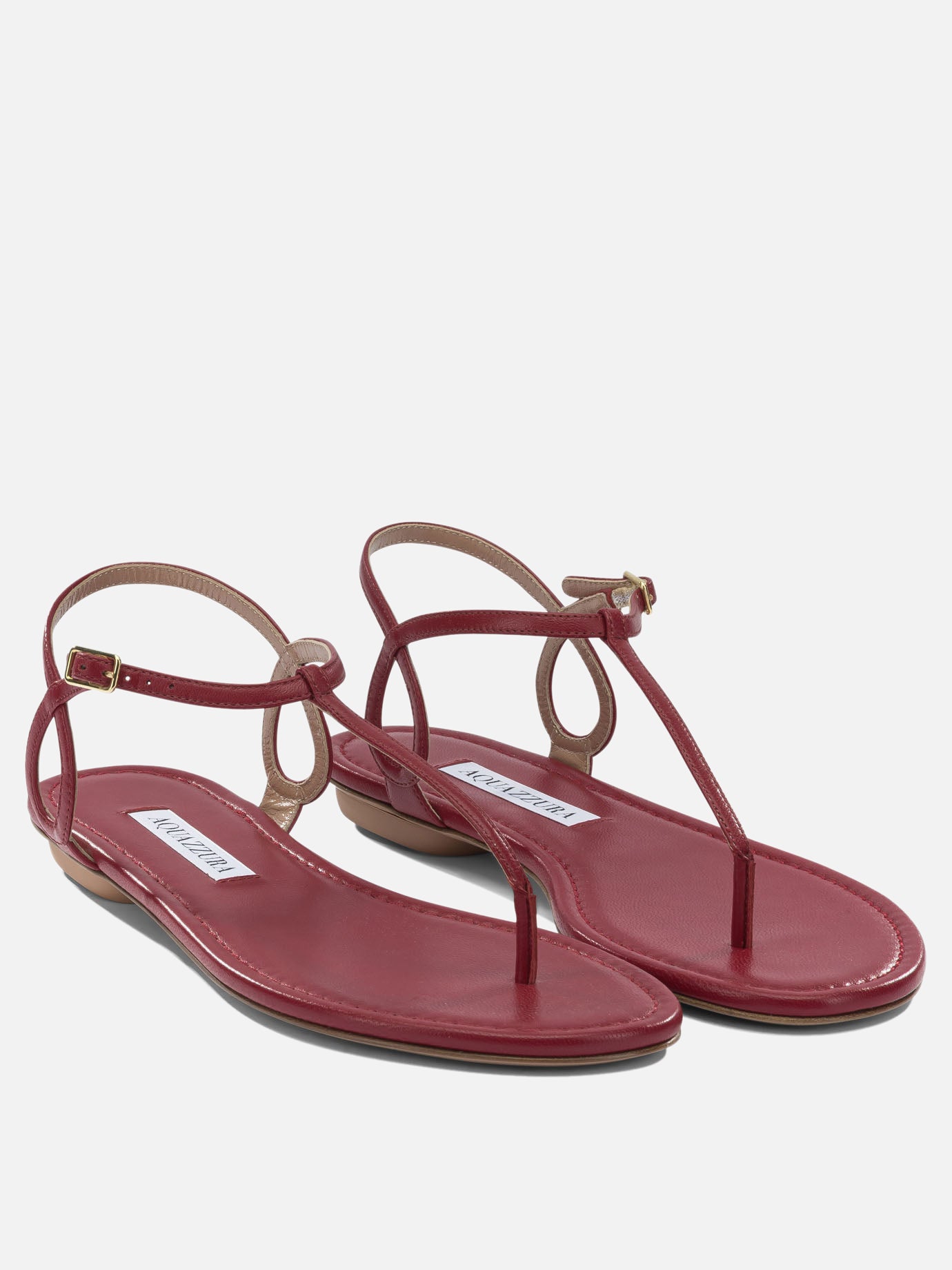 Flat sandals 100% leather - 100% rubber  Red - Aquazzura Women | PDP | VIETTI Online Store | thumbnail_2