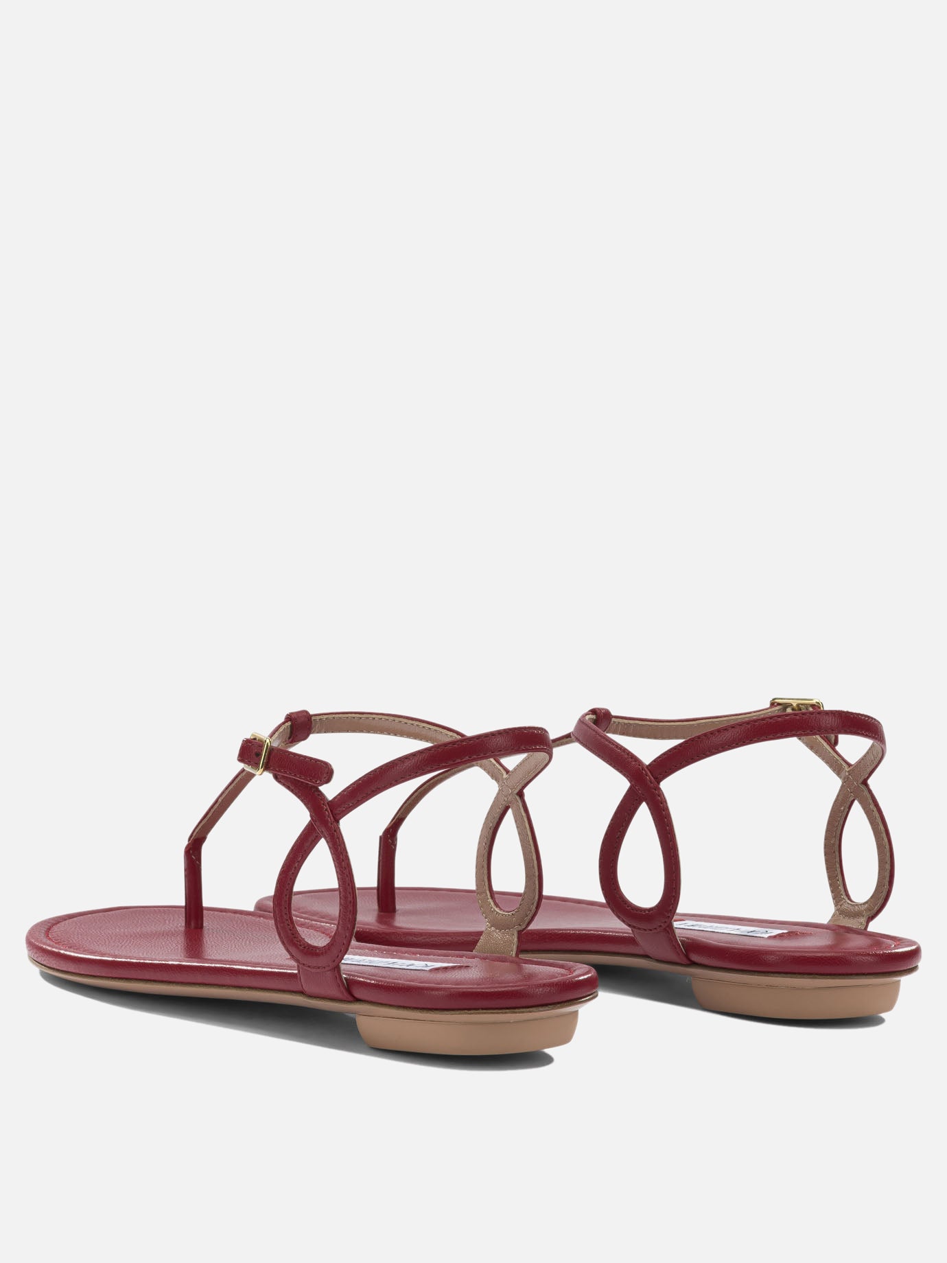 Flat sandals 100% leather - 100% rubber  Red - Aquazzura Women | PDP | VIETTI Online Store | thumbnail_4