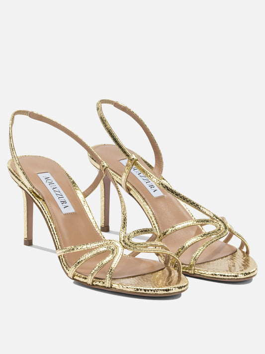 Heeled sandals 100% goat leather - 100% calf leather  Gold - Aquazzura Women | PDP | VIETTI Online Store | 2
