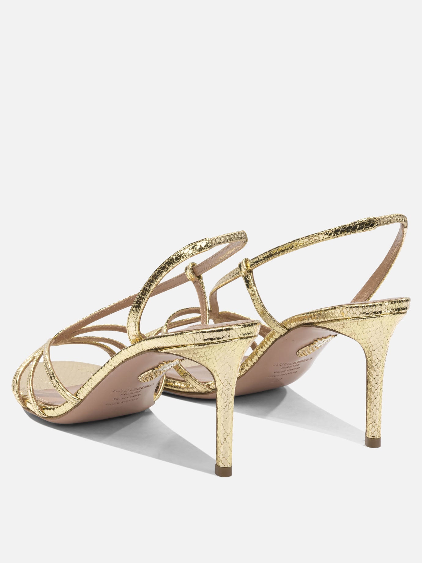Heeled sandals 100% goat leather - 100% calf leather  Gold - Aquazzura Women | PDP | VIETTI Online Store | thumbnail_4