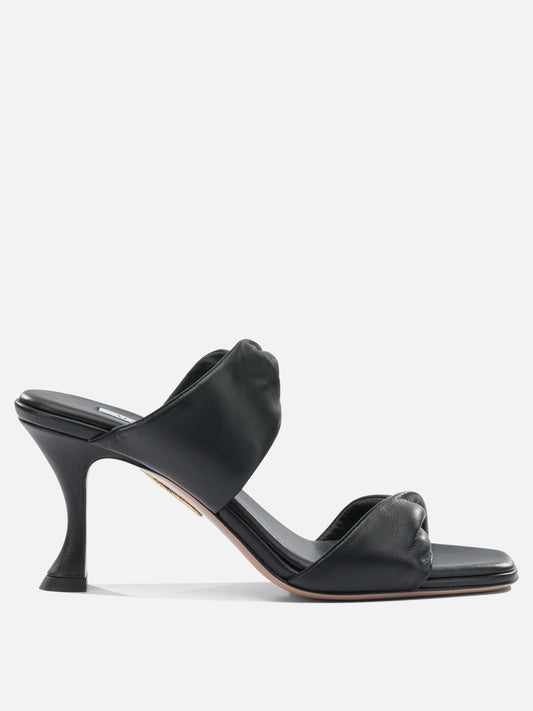 Heeled sandals 100% crossbred leather - 100% calf leather  Black - Aquazzura Women | PDP | VIETTI Online Store 
