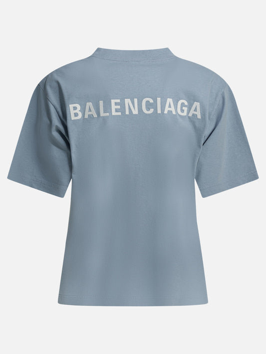 Crewneck t-shirts Logo  Light blue - Balenciaga Women | PDP | VIETTI Online Store | 2
