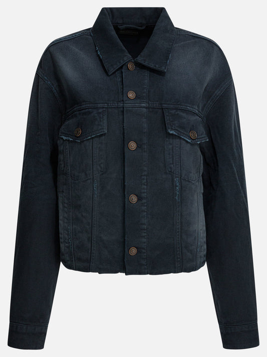 Denim jackets Solid colour  Blue - Balenciaga Women | PLP | VIETTI Online Store 
