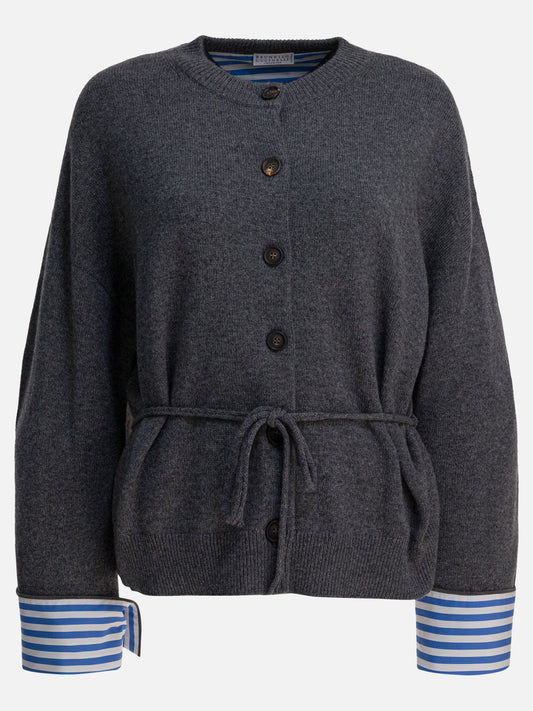 Cardigans Solid colour  Blue - Brunello Cucinelli Women | PLP | VIETTI Online Store 
