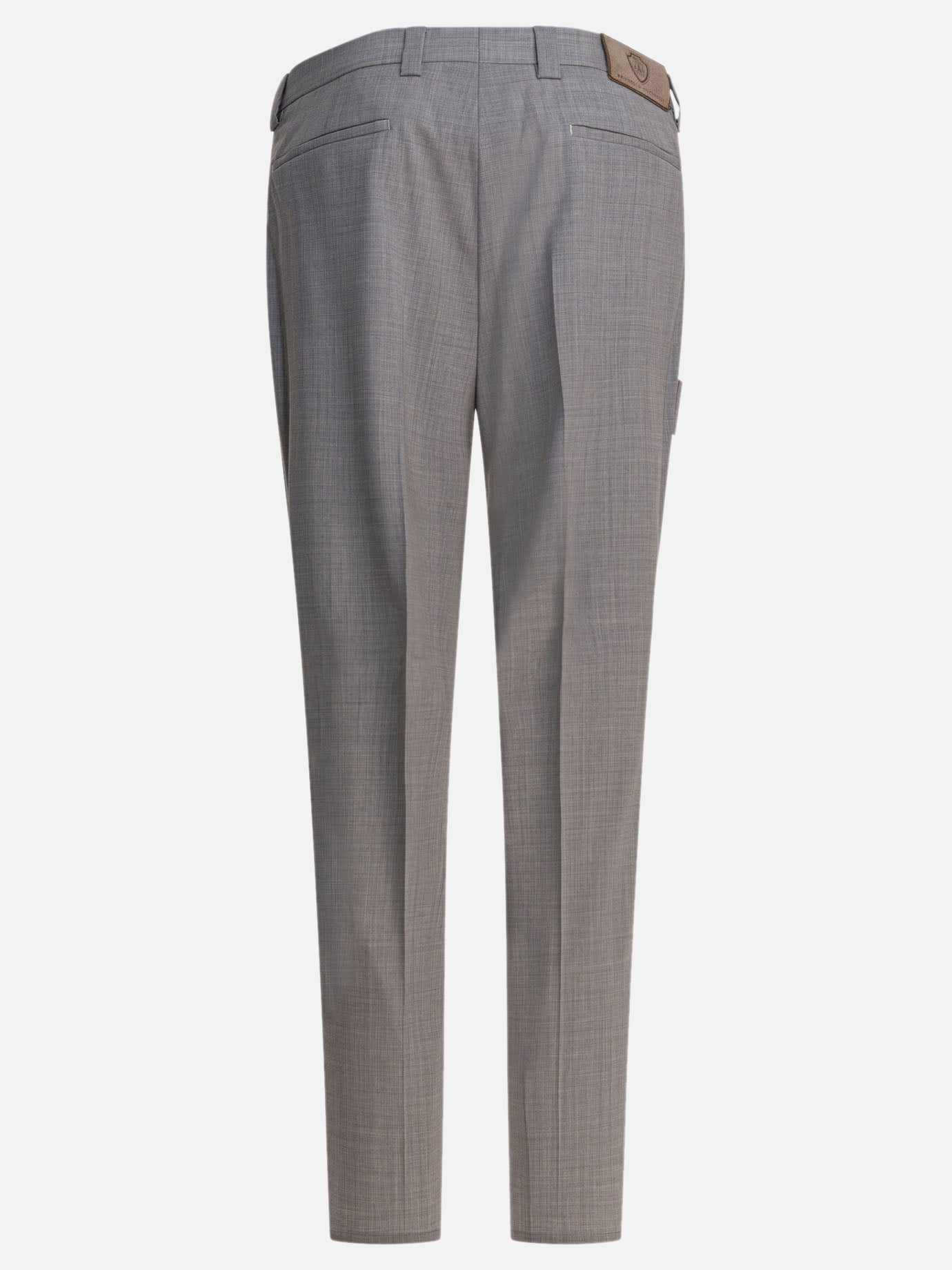 Tailored trousers Solid colour  Grey - Brunello Cucinelli Men | PDP | VIETTI Online Store | thumbnail_2