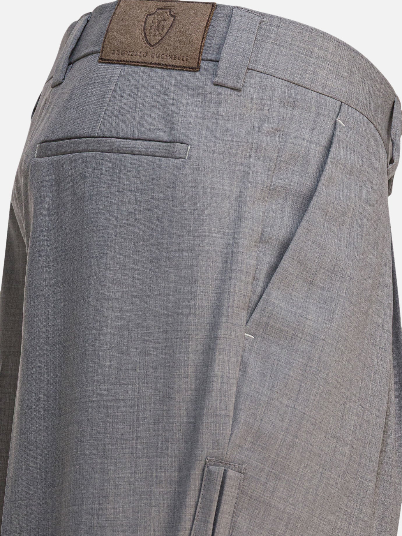 Tailored trousers Solid colour  Grey - Brunello Cucinelli Men | PDP | VIETTI Online Store | thumbnail_4