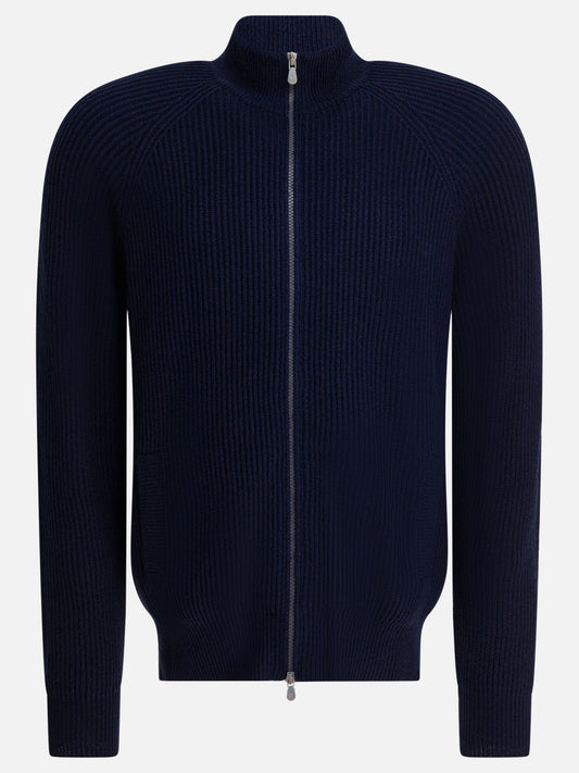 Zipped sweaters Solid colour  Blue - Brunello Cucinelli Men | PLP | VIETTI Online Store 
