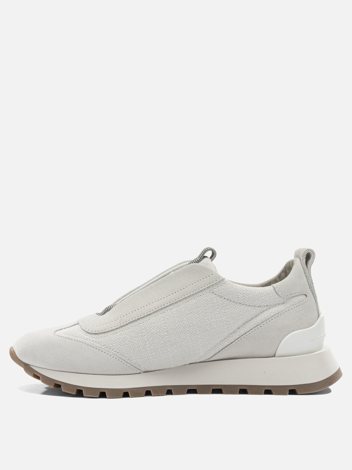 Low top sneakers 63% cotton 37% linen - 100% rubber  White - Brunello Cucinelli Women | PDP | VIETTI Online Store | thumbnail_3