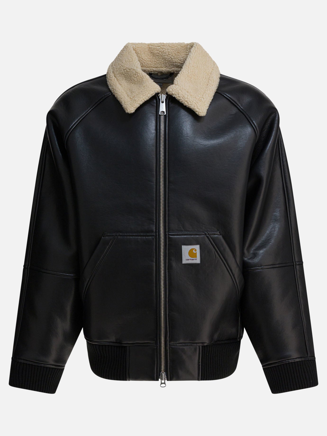 Leather jackets Solid colour  Black - Carhartt WIP Men | PDP | VIETTI Online Store | thumbnail