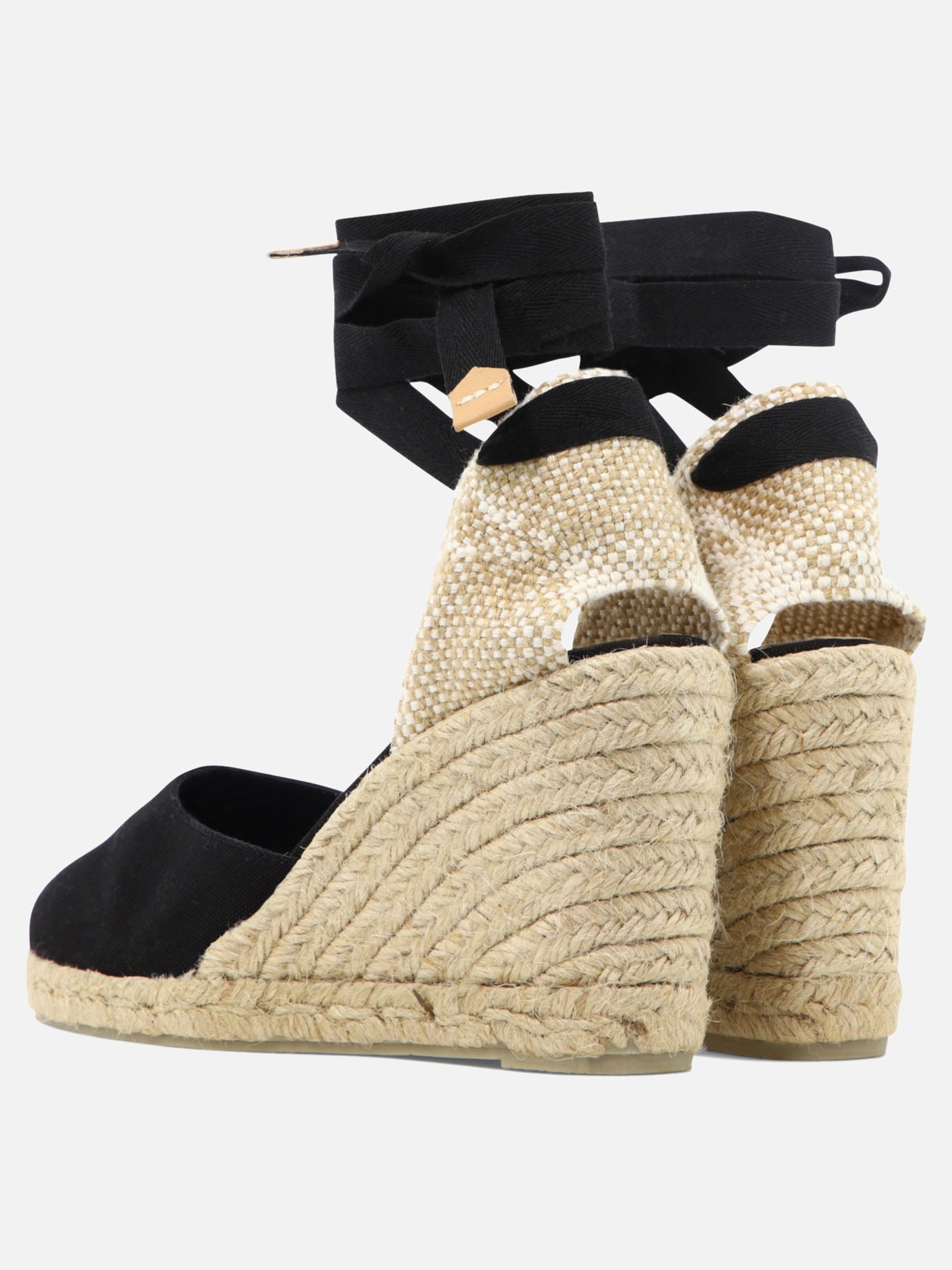 Heeled espadrilles 100% organic cotton - 100% rubber  Black - Castañer Women | PDP | VIETTI Online Store | thumbnail_4