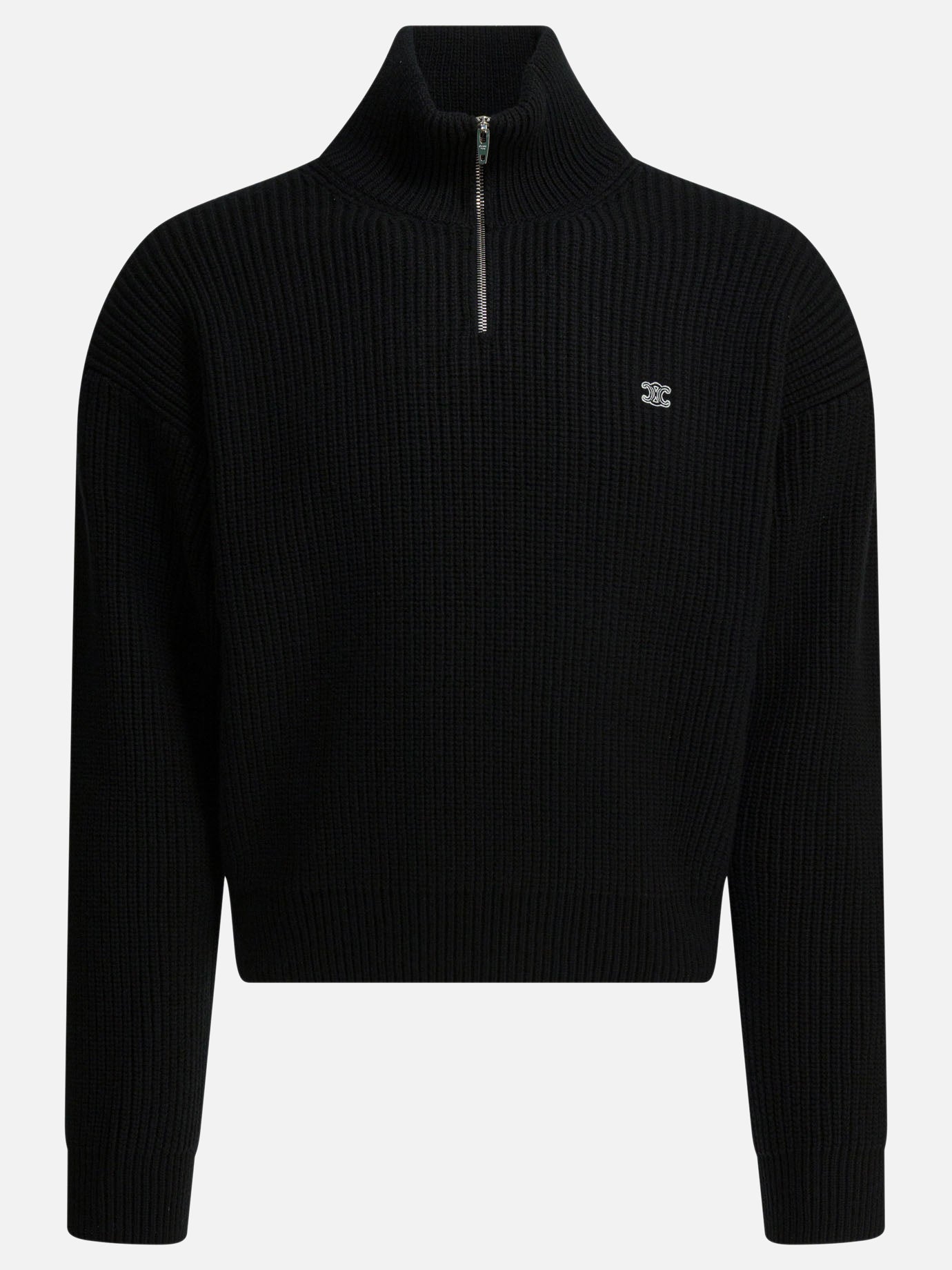 Half zip sweaters 100% wool  Black - Celine Men | PDP | VIETTI Online Store | Zoom-Modal
