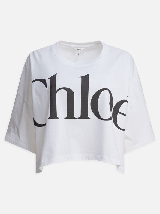 Crewneck t-shirts Logo  White - Chloé Women | PDP | VIETTI Online Store 
