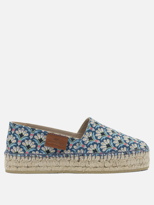 Flat espadrilles 100% cotton  Blue - Etro Women | PLP | VIETTI Online Store 
