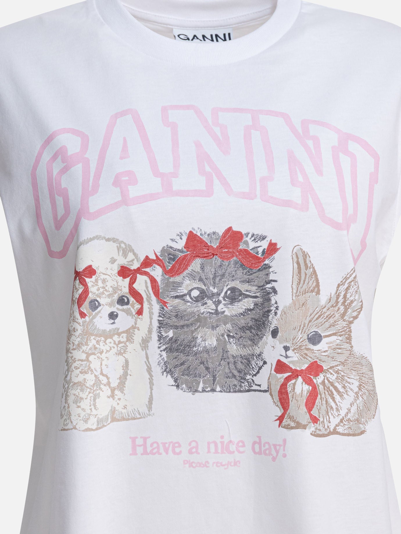 Crewneck t-shirts Logo  White - Ganni Women | PDP | VIETTI Online Store | thumbnail_3