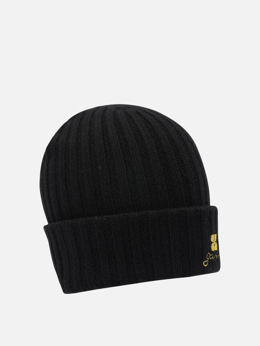 Beanies 60% wool 20% viscose 20% recycled cotton  Black - Ganni Women | PDP | VIETTI Online Store | 2
