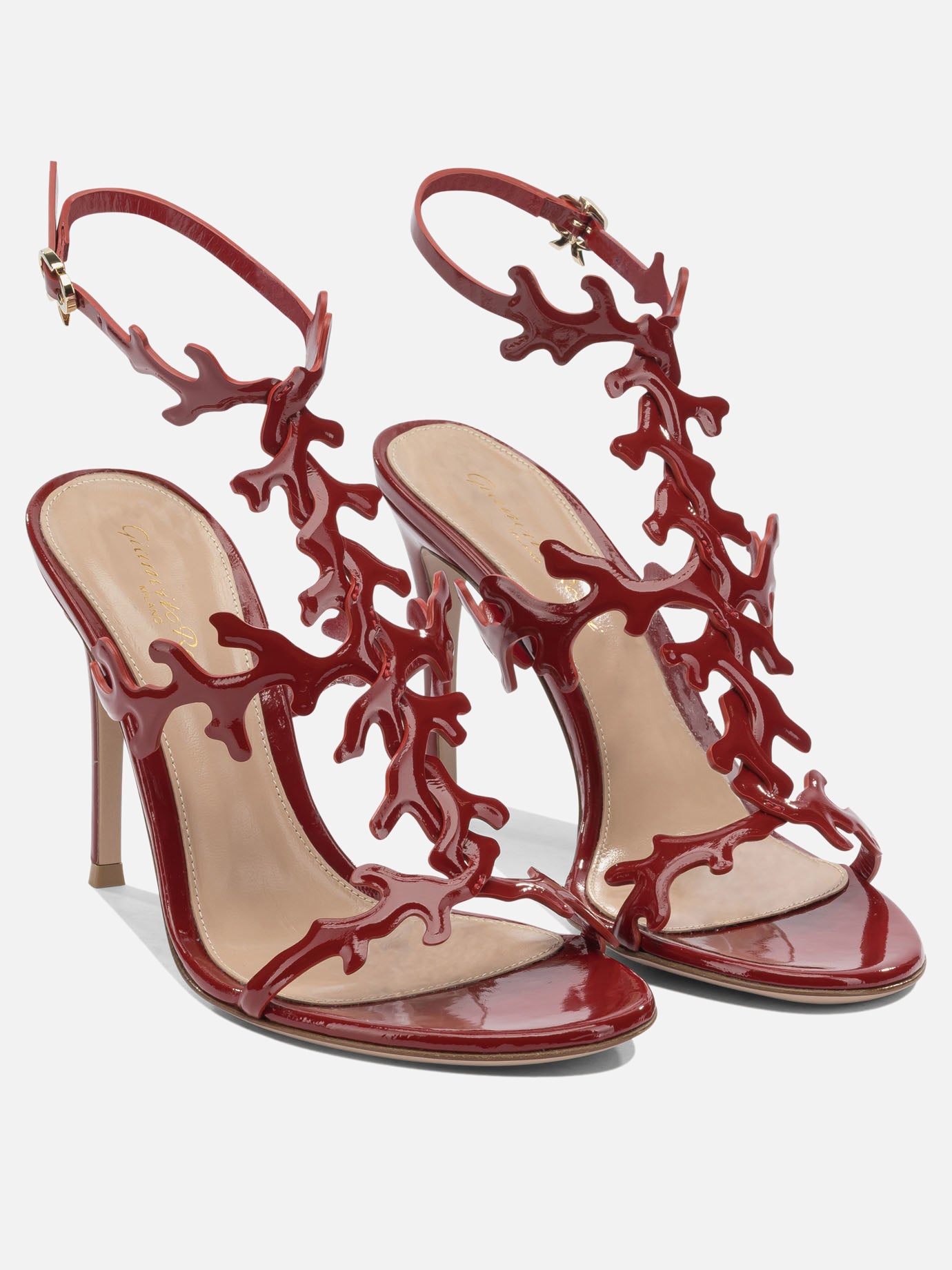 Heeled sandals 100% leather - 100% leather  Red - Gianvito Rossi Women | PDP | VIETTI Online Store | thumbnail_2