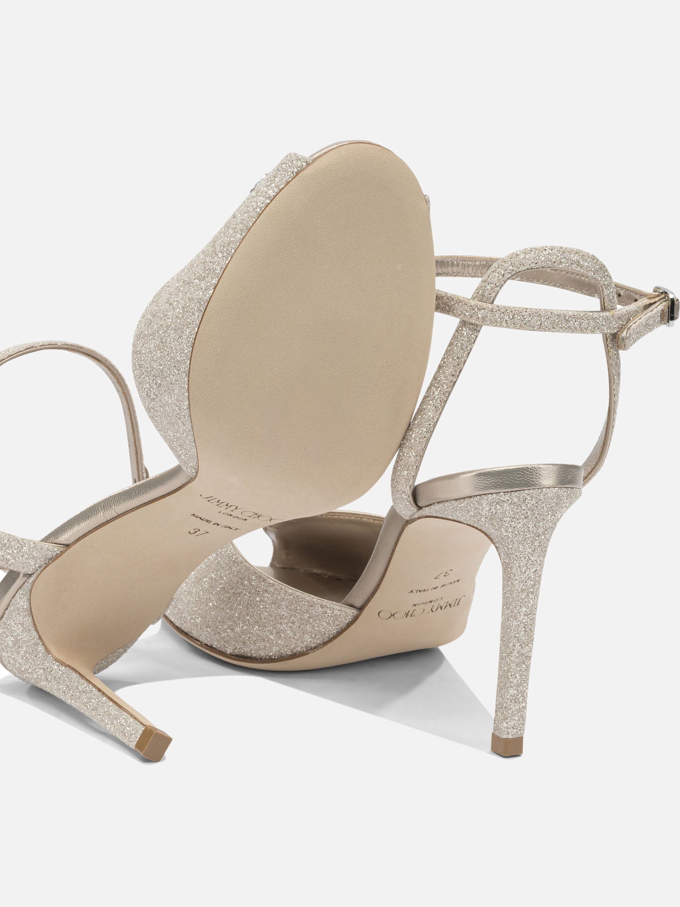 Heeled sandals 59% textile 15% leather 8% crystal 8% metal 5% plastic 5% salpa - 100% calf  Gold - Jimmy Choo Women | PDP | VIETTI Online Store | thumbnail_5