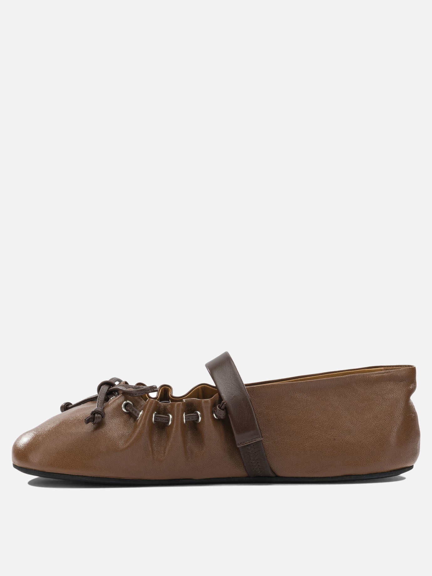 Mary Jane ballet flats 100% ovine leather - 100% rubber  Brown - Marni Women | PDP | VIETTI Online Store | thumbnail_3
