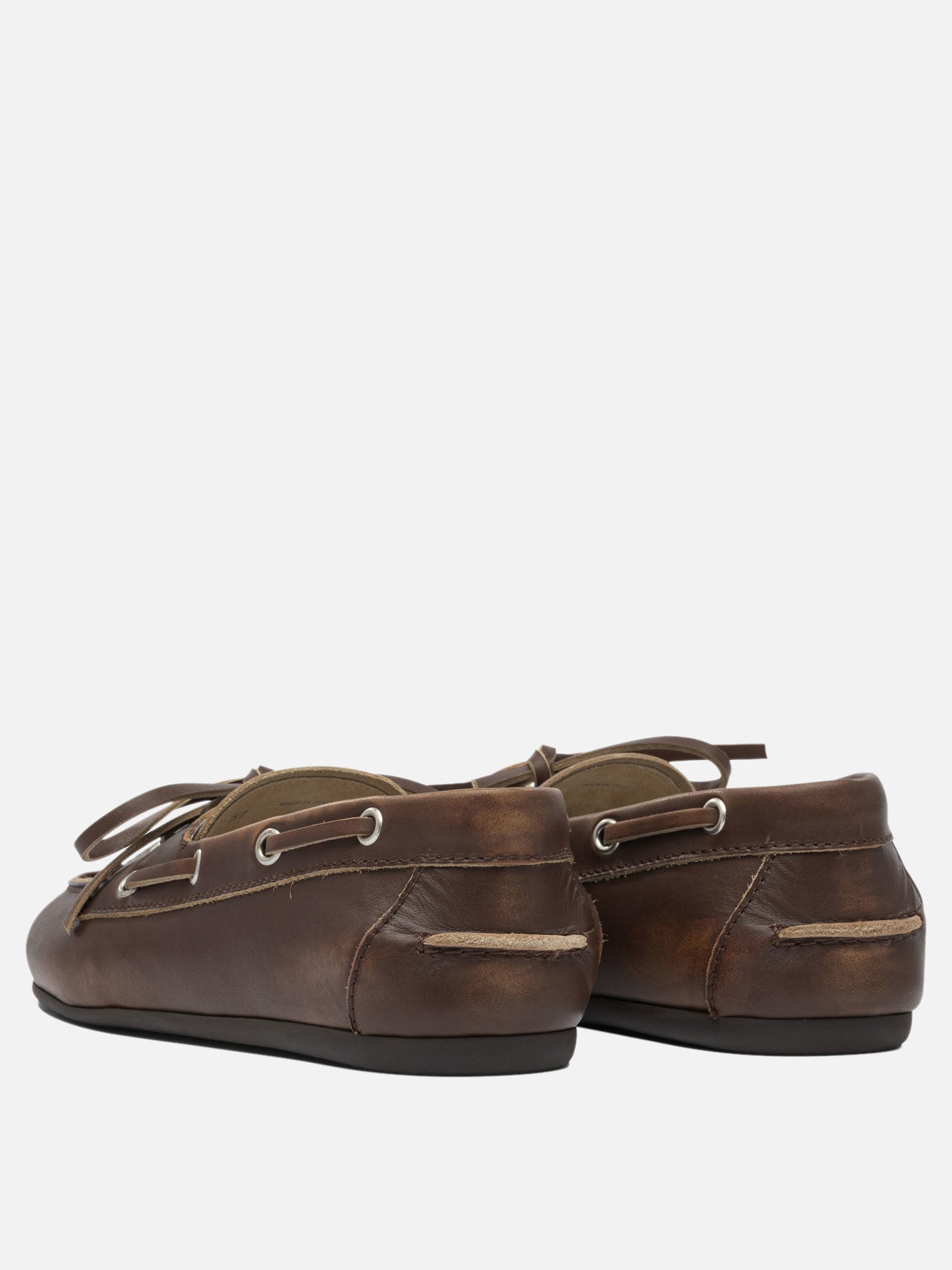 Laced loafers 100% calf leather - 100% rubber  Brown - Miu Miu Women | PDP | VIETTI Online Store | thumbnail_4