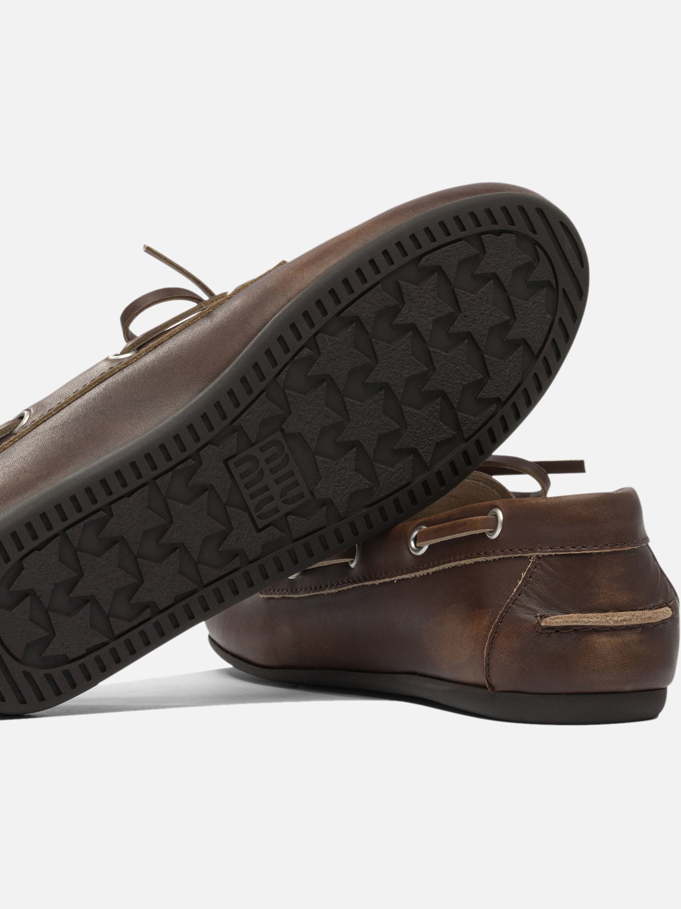Laced loafers 100% calf leather - 100% rubber  Brown - Miu Miu Women | PDP | VIETTI Online Store | Zoom-Modal_5
