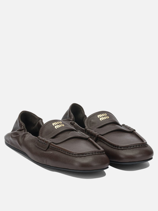 Loafers 100% lamb leather - 100% rubber  Brown - Miu Miu Women | PDP | VIETTI Online Store | 2
