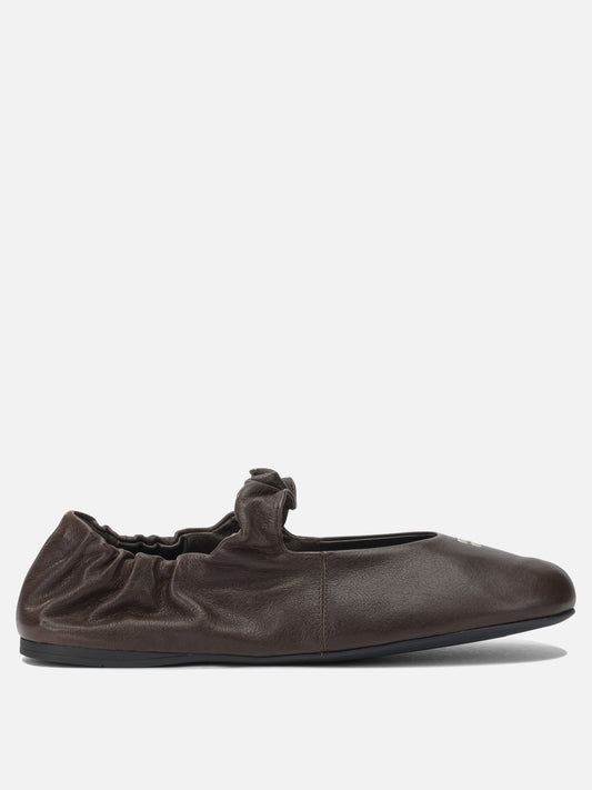 Classic ballet flats 100% lamb leather - 100% rubber  Brown - Miu Miu Women | PDP | VIETTI Online Store 
