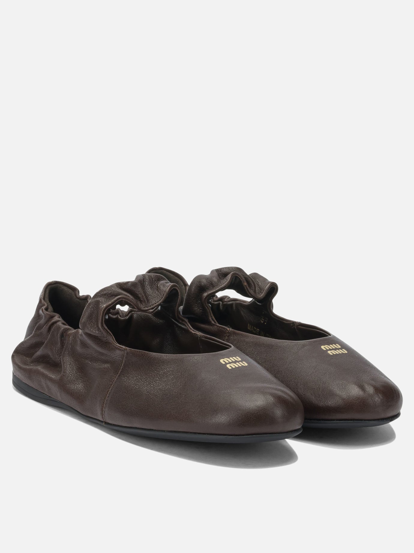 Classic ballet flats 100% lamb leather - 100% rubber  Brown - Miu Miu Women | PDP | VIETTI Online Store | Zoom-Modal_2
