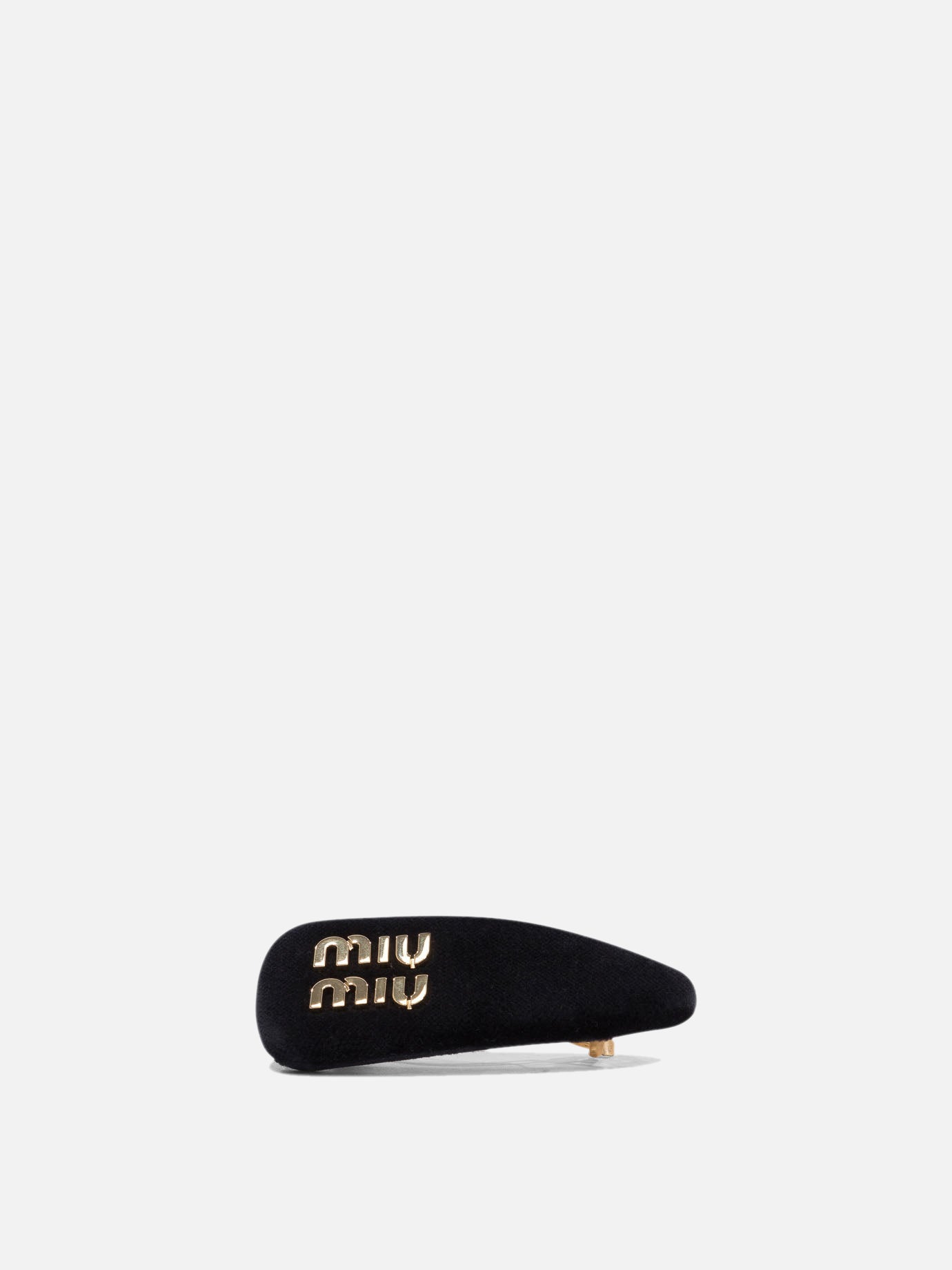 Hair clips 100% brass - 100% cotton - 100% lamb leather  Black - Miu Miu Women | PDP | VIETTI Online Store | thumbnail