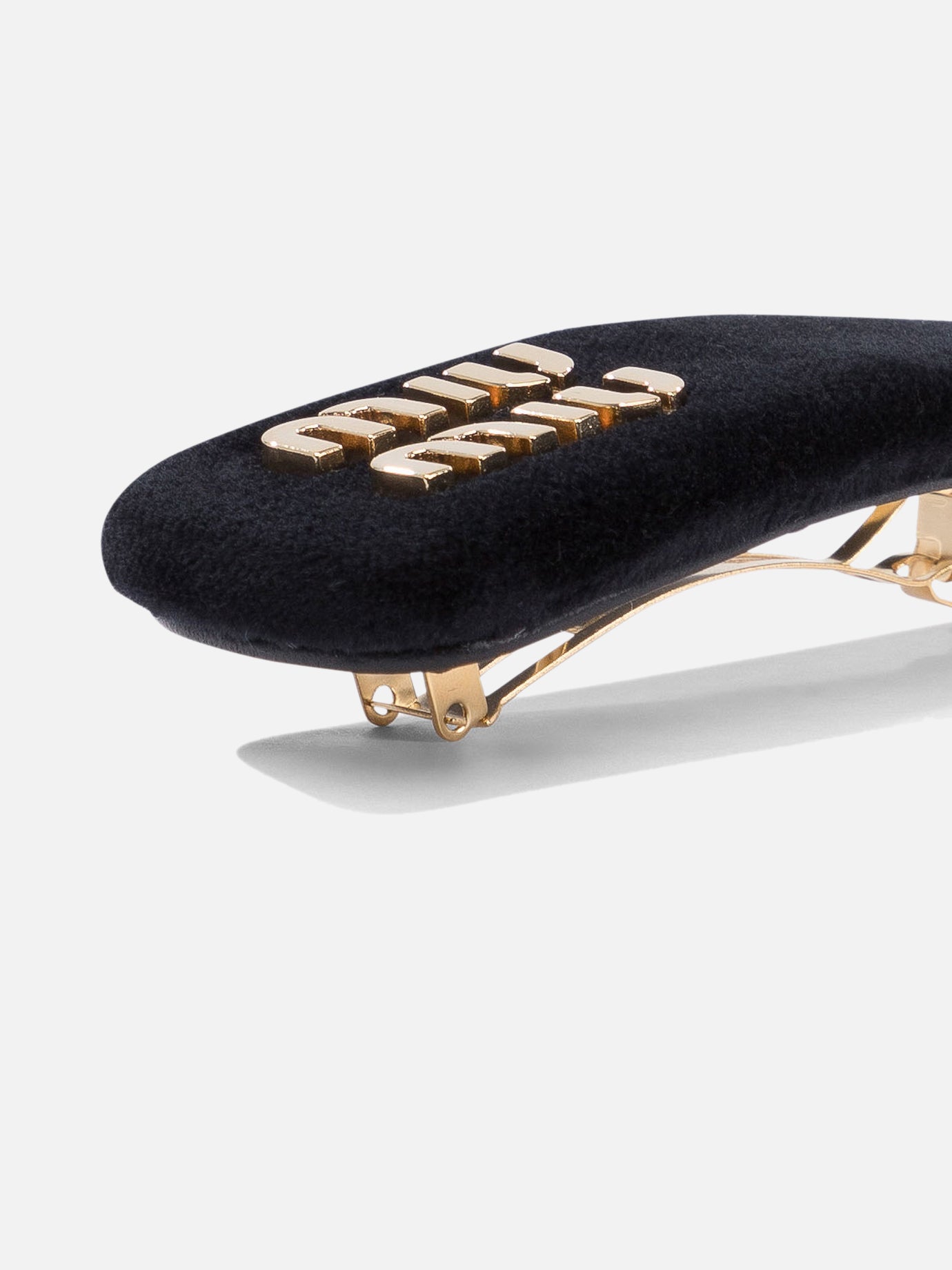 Hair clips 100% brass - 100% cotton - 100% lamb leather  Black - Miu Miu Women | PDP | VIETTI Online Store | Zoom-Modal_2
